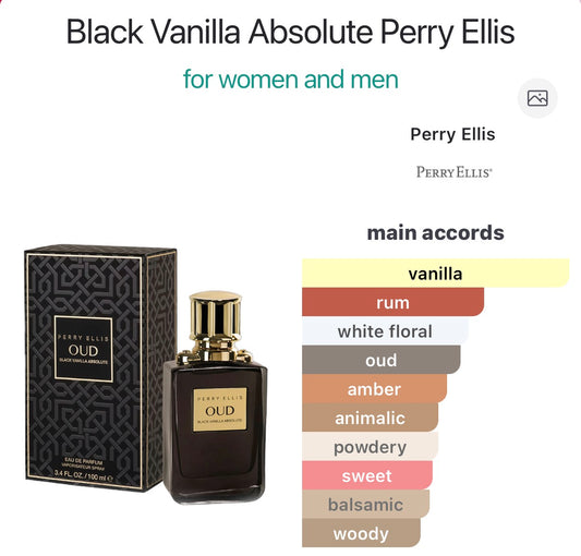 Perry Ellis: Black Vanilla Absolute-Sample